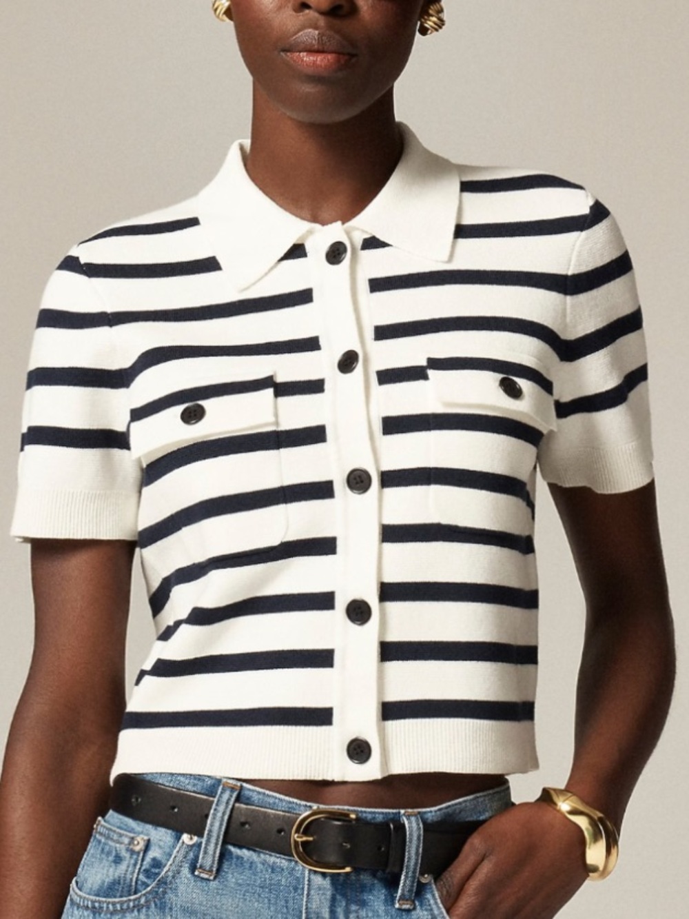 J. Crew Collared Short-Sleeve Cardigan